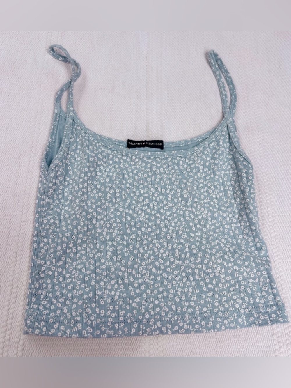 Brandy Melville blue floral Skylar tank top one size